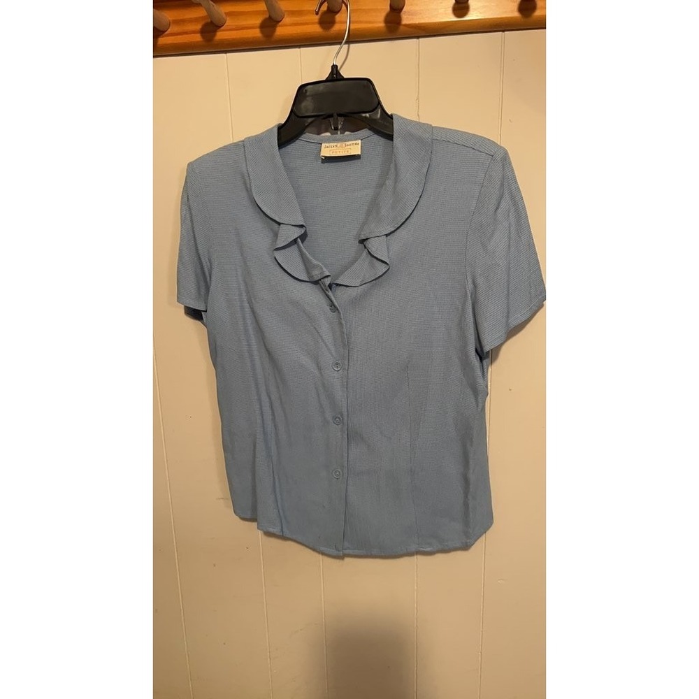 Jaclyn Smith Petite Blue Short Sleeve Blouse